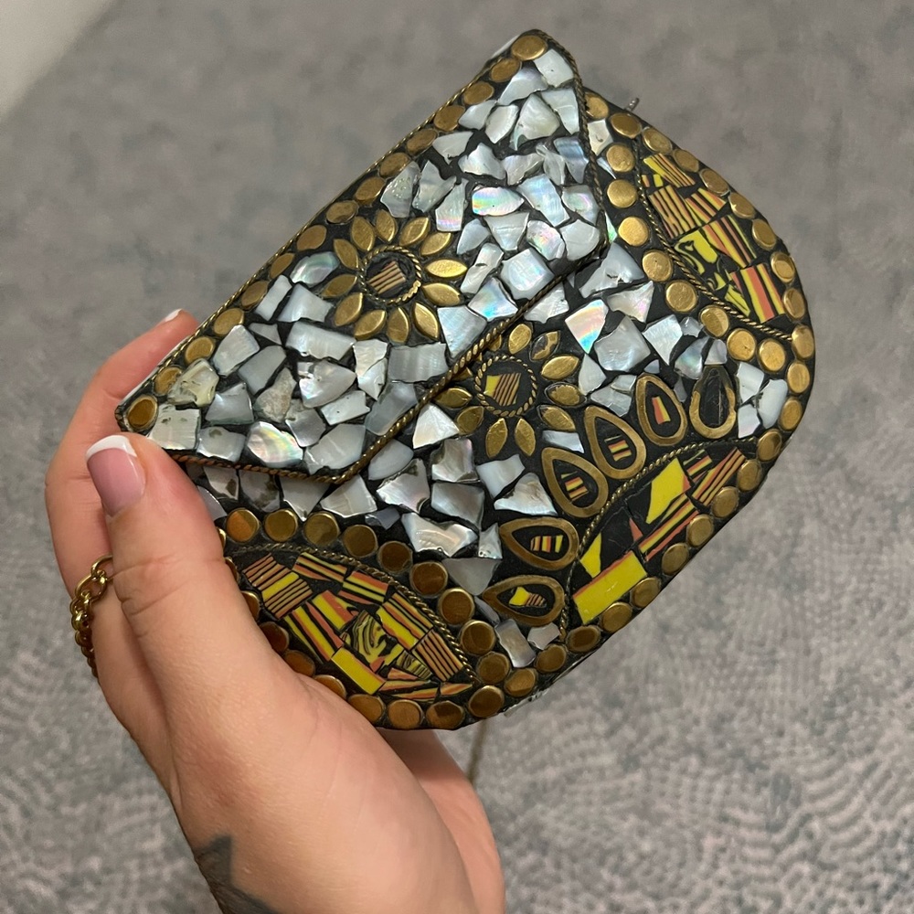Handmade Ceramic Clutch Shoulder Bag Crossbody Purse Handbag Accessory Bags